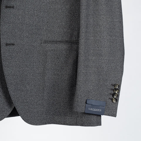 Latorre Textured Mid Grey Unlined Wool Blazer 4
