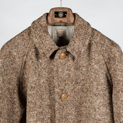 Wythe Brown & Cream Donegal Raglan Wool Overcoat 8