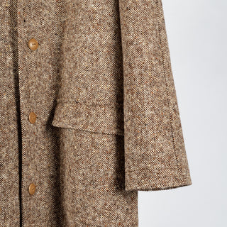 Wythe Brown & Cream Donegal Raglan Wool Overcoat 4