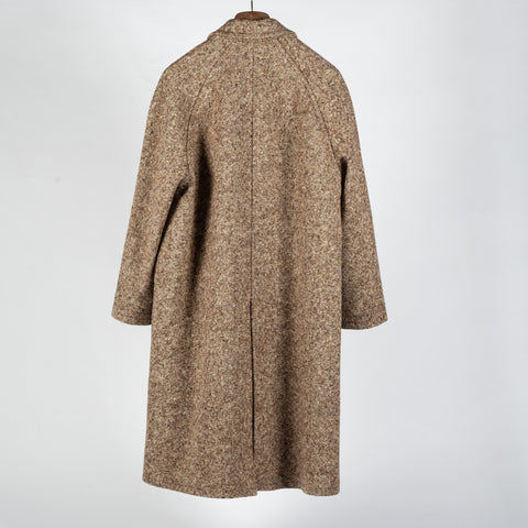 Wythe Brown & Cream Donegal Raglan Wool Overcoat 5
