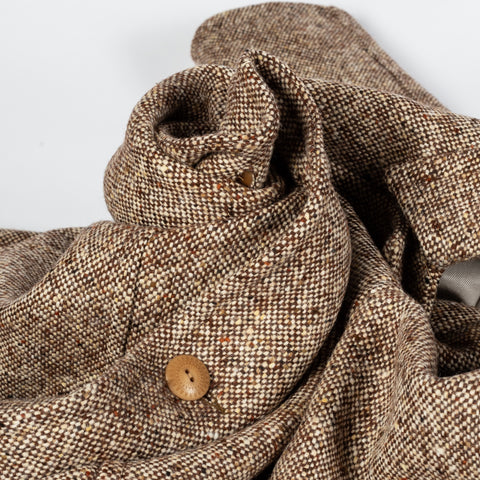 Wythe Brown & Cream Donegal Raglan Wool Overcoat 2