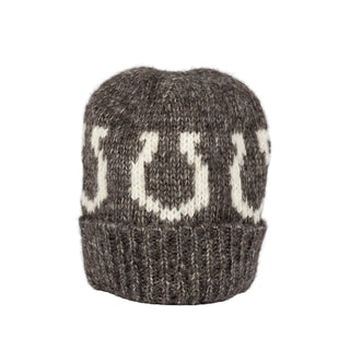 Wythe Charcoal Alpaca Horseshoe Beanie - Cotton, Stretch, Alpaca, Knit, Artisan
