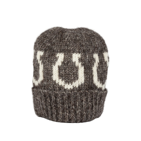Charcoal Alpaca Horseshoe Beanie