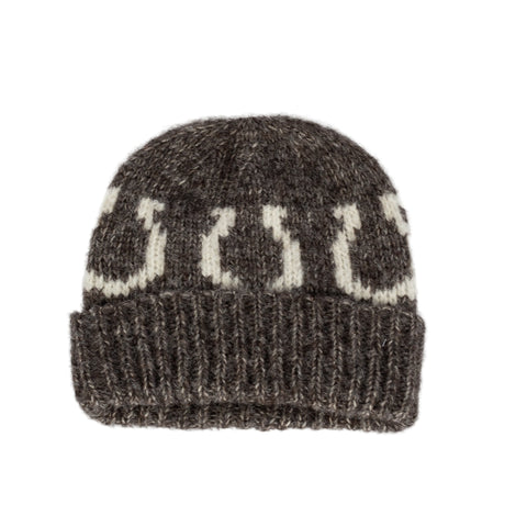 Wythe Charcoal Alpaca Horseshoe Beanie - Cotton, Stretch, Alpaca, Knit, Artisan - Alternate View