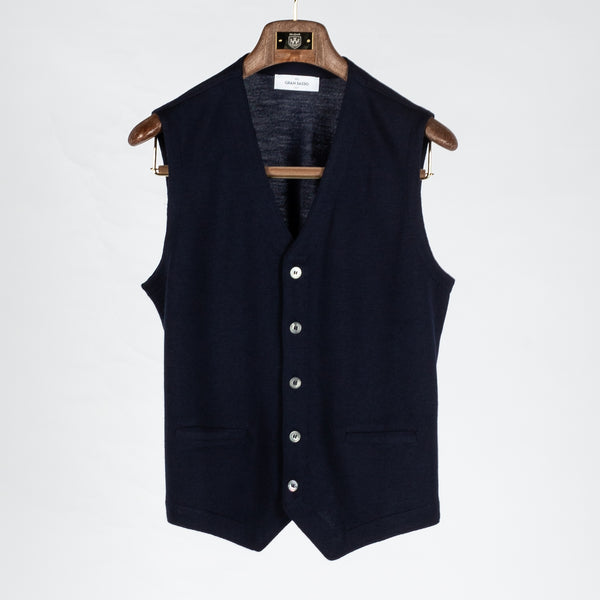 Navy 5 Wool Vest