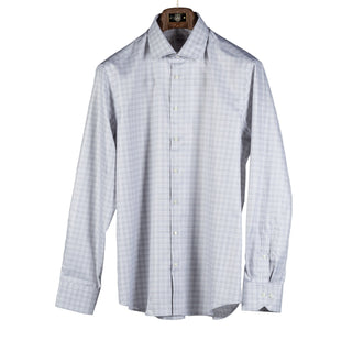 Stenstrom Grey Checked Twill Dress Shirt 1
