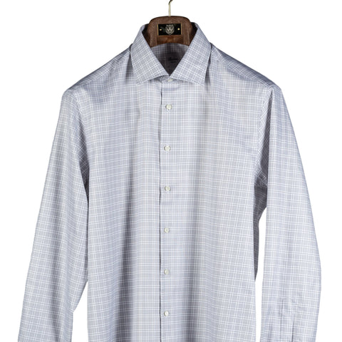 Stenstrom Grey Checked Twill Dress Shirt 7