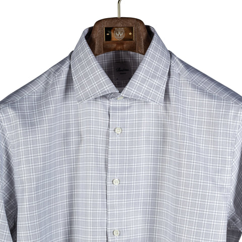 Stenstrom Grey Checked Twill Dress Shirt 6
