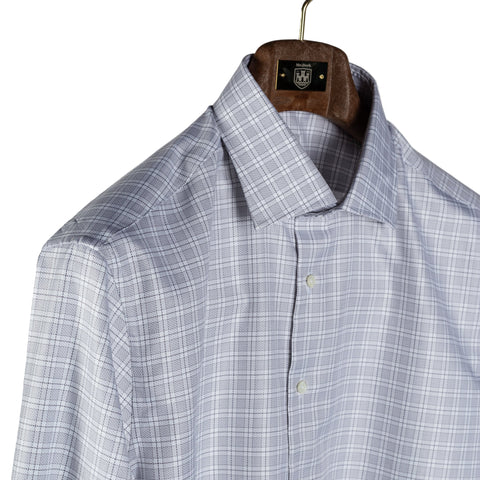 Stenstrom Grey Checked Twill Dress Shirt 3