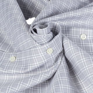 Stenstrom Grey Checked Twill Dress Shirt 2
