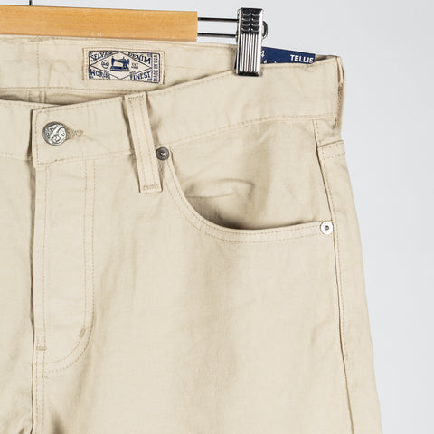 AG Tellis Selvage Marble Tan Denim 4