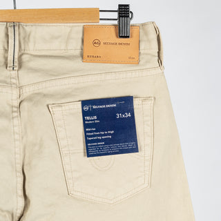 AG Tellis Selvage Marble Tan Denim 7