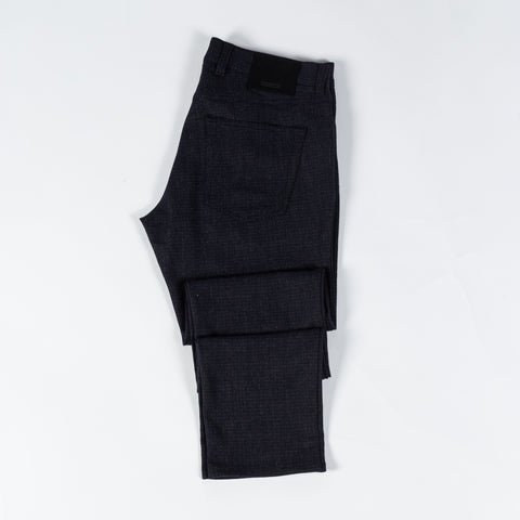 Alberto Stretch Midnight Blue Ceramica Pipe Trousers - Polyester, Viscose, Stretch, Regular Fit - View 9