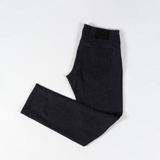 Alberto Stretch Midnight Blue Ceramica Pipe Trousers - Polyester, Viscose, Stretch, Regular Fit - View 10