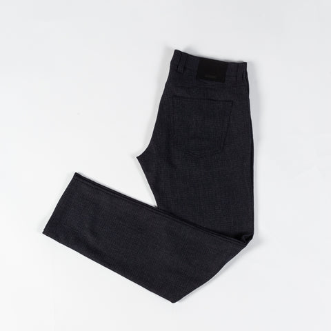 Alberto Stretch Midnight Blue Ceramica Pipe Trousers - Polyester, Viscose, Stretch, Regular Fit - View 10