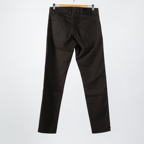 Alberto Dark Green Pipe Trousers - Tan, Wool, Cotton, Polyester, Regular Fit - View 5