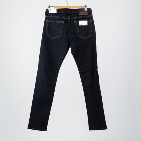 AG Tellis New Union Dark 12oz Denim - Navy, Cotton, Denim, Leather, Tapered - View 5
