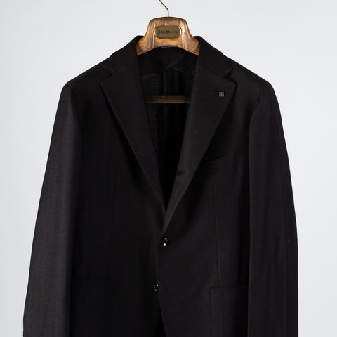 Tagliatore Black Herringbone Blazer 8