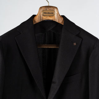 Tagliatore Black Herringbone Blazer 9