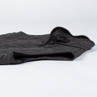 Waterville Charcoal Herringbone Vest - Navy, Wool, Cotton, Denim, Made In Italy - View 9