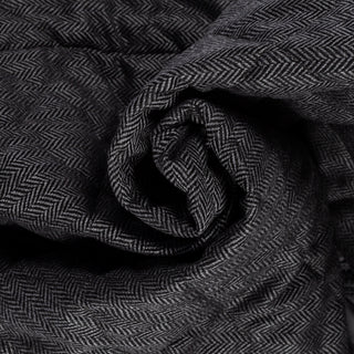 Waterville Charcoal Herringbone Vest - Navy, Wool, Cotton, Denim, Made In Italy - Alternate View