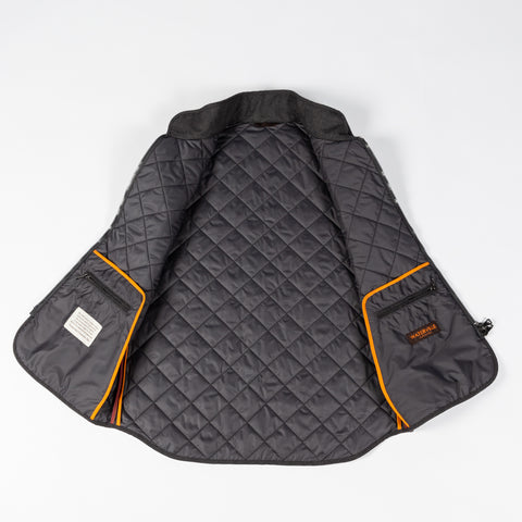 Waterville Charcoal Herringbone Vest - Navy, Wool, Cotton, Denim, Made In Italy - View 8