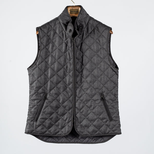 Charcoal Herringbone Vest