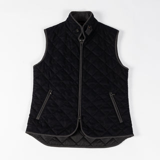 Waterville Vitale Barberis Navy Quilted Vest - Wool, Denim, Leather, Made In Italy - View 7