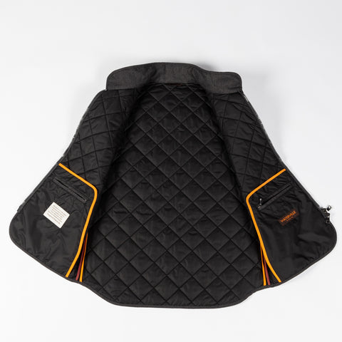 Waterville Vitale Barberis Navy Quilted Vest - Wool, Denim, Leather, Made In Italy - View 8