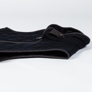Waterville Vitale Barberis Navy Quilted Vest - Wool, Denim, Leather, Made In Italy - View 9