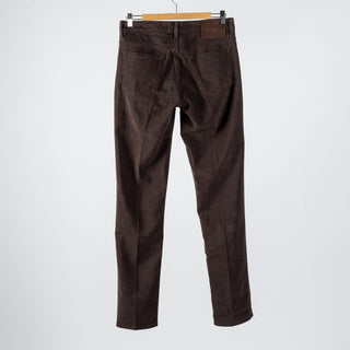 Re-Hash Brown JM Rubens-Z Jeans - Navy, Cotton, Denim, Leather, Slim Fit, Made In Italy - View 5