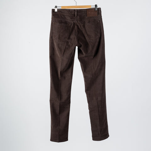 Re-Hash Brown JM Rubens-Z Jeans - Navy, Cotton, Denim, Leather, Slim Fit, Made In Italy - View 5