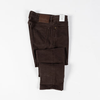 Re-Hash Brown JM Rubens-Z Jeans - Navy, Cotton, Denim, Leather, Slim Fit, Made In Italy - View 9