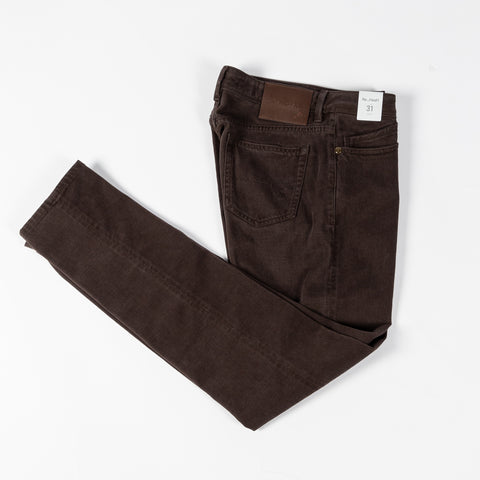 Re-Hash Brown JM Rubens-Z Jeans - Navy, Cotton, Denim, Leather, Slim Fit, Made In Italy - View 10
