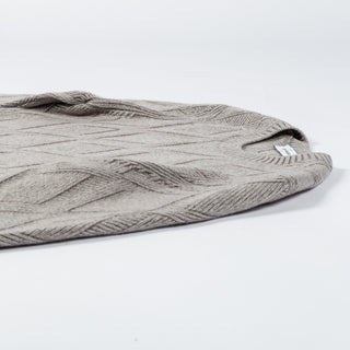 Light Grey Vanisé Diamond Links Stitch Crew Neck - Mr.Derk