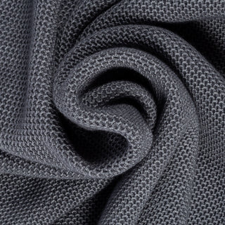 Gran Sasso Vintage Grey Chain Stitch Crewneck Sweater - Black, Wool, Merino, Suede, Solid, Made In Italy - Alternate View