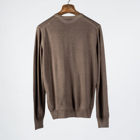 Gran Sasso Brown Vintage Crewneck Sweater - Charcoal, Wool, Merino, Denim, Made In Italy - View 5