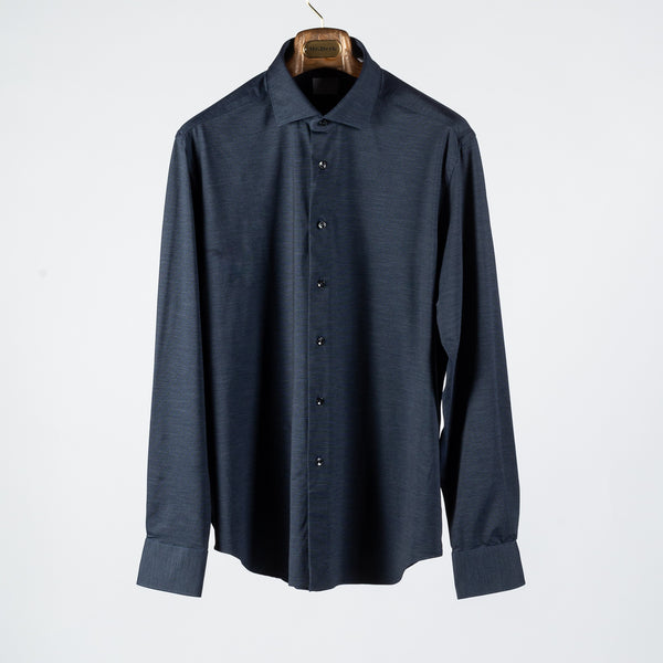 Textured Navy Active Dress Shirt