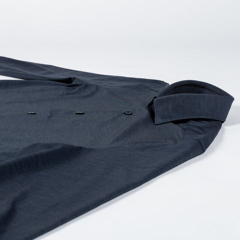 Xacus Textured Navy Active Dress Shirt - Silk, Oxford, Leather - View 8