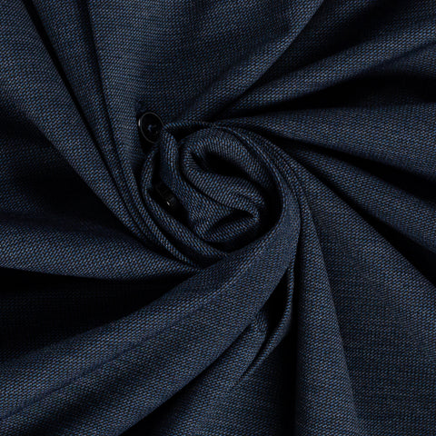 Xacus Textured Navy Active Dress Shirt - Silk, Oxford, Leather - Alternate View