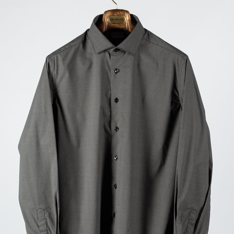 Xacus Navy Print Tailor Fit Dress Shirt - Cotton, Silk, Denim - View 6