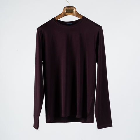 PYA PYA FW24 Seasonal Bordeaux Long Sleeve T-Shirt 1