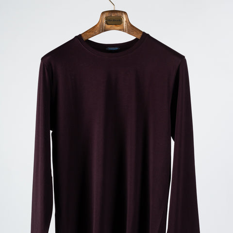 PYA PYA FW24 Seasonal Bordeaux Long Sleeve T-Shirt 6