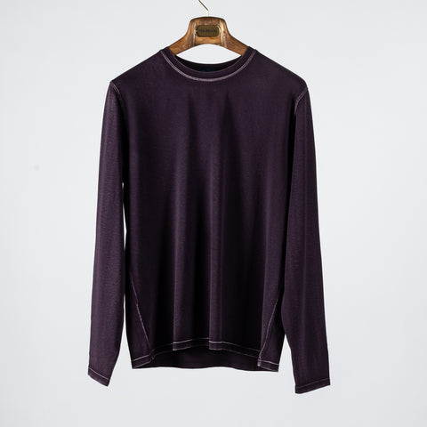 PYA PYA FW24 Seasonal Vintage Bordeaux Long Sleeve T-Shirt 1