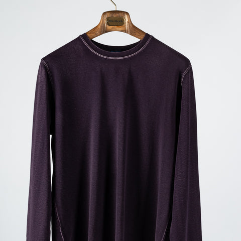 PYA PYA FW24 Seasonal Vintage Bordeaux Long Sleeve T-Shirt 6