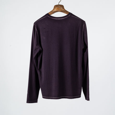 PYA PYA FW24 Seasonal Vintage Bordeaux Long Sleeve T-Shirt 5