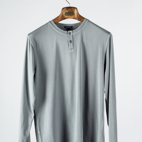 PYA PYA FW24 Seasonal Vintage Grey Long Sleeve Henley 6