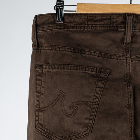 AG Tellis Sulfur Deep Woodland 9oz Denim - White, Cotton, Denim, Suede, Tapered, Knit - View 7