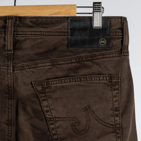 AG Tellis Sulfur Deep Woodland 9oz Denim - White, Cotton, Denim, Suede, Tapered, Knit - View 8