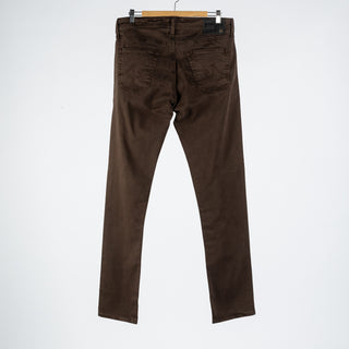 AG Tellis Sulfur Deep Woodland 9oz Denim - White, Cotton, Denim, Suede, Tapered, Knit - View 5